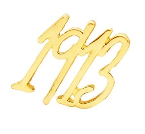 1913 Gold Script Pin