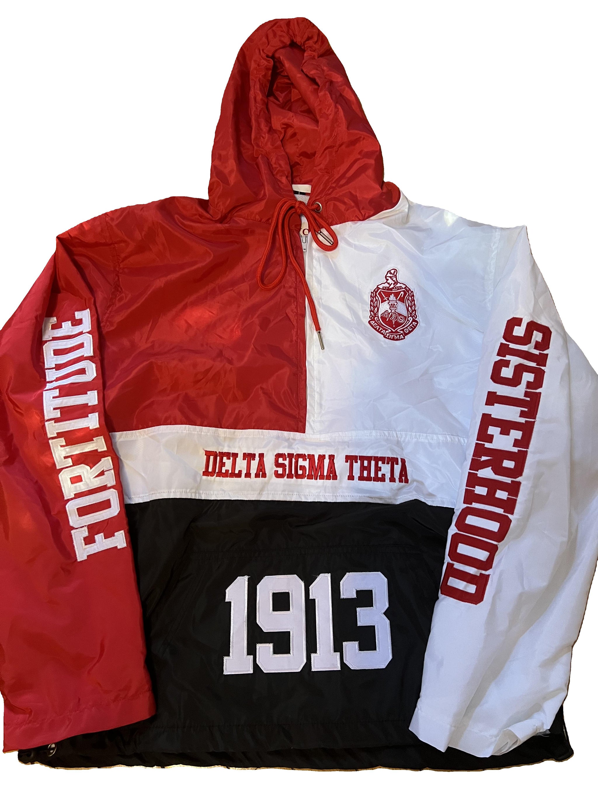 DELTA SIGMA THETA SORORITY WINDBREAKER JACKET RED 1913 Vintage Jacket 3x store