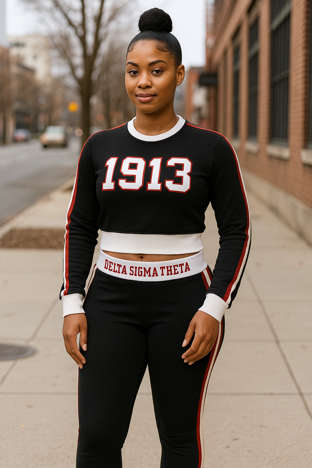 Delta Sigma Theta Fitted Cropped Tracksuit