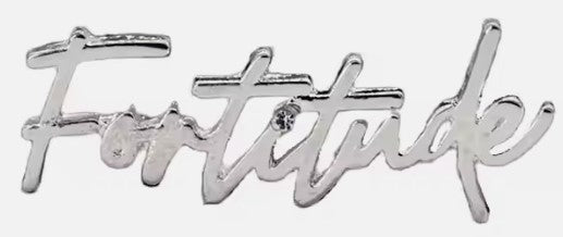 Fortitude Silver Script Pin