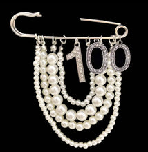Load image into Gallery viewer, Delta Sigma Theta Pearl Chain Line Number Brooch
