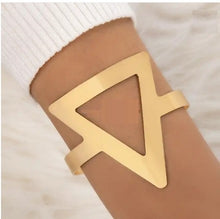 Load image into Gallery viewer, Pyramid Cuff Bracelet in Gold or Silver
