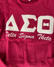 Load image into Gallery viewer, Varsity-Style Cropped Sweatshirt – Crimson &amp; Cream “OO-OOP” Edition
