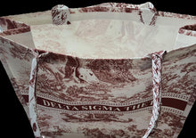 Load image into Gallery viewer, Delta Sigma Theta Toile Print Oversized Cotton Canvas Tote Bag – 19&quot; x 16&quot; x 6&quot;
