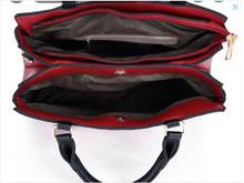 Load image into Gallery viewer, Pre-Order: Black Vegan Leather Handbag w/ Matching Wallet
