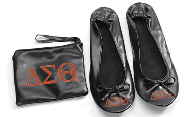 Delta Sigma Theta Ballet Slippers w/ Bag (Sizes from 5-13)