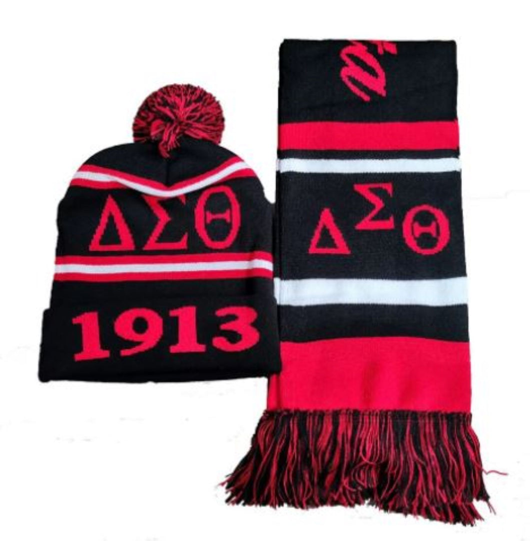 Delta Sigma Theta Hat & Scarf Set